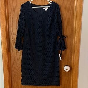 DRESS BARN navy dress 3/4 sleeves sz 10